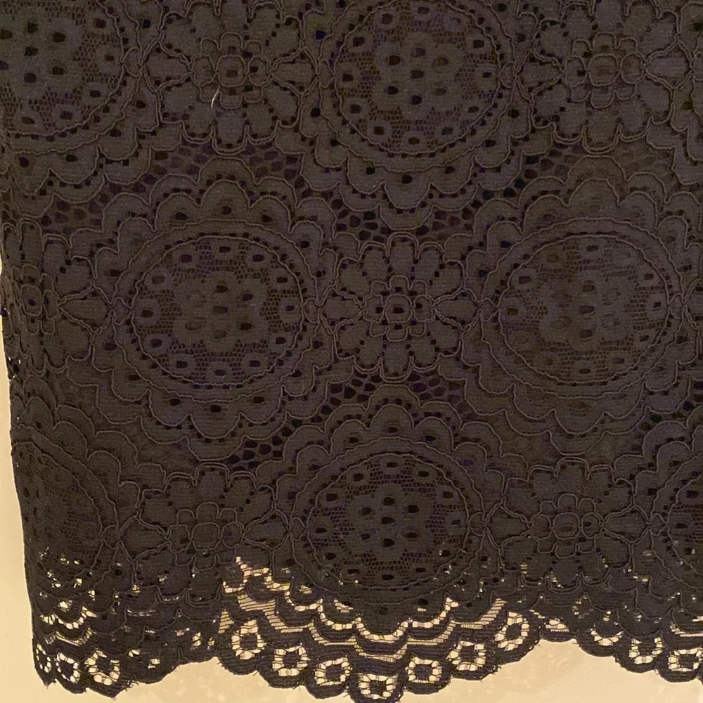 NWT LOFT black lace v-neck 3/4 sheer sleeve dress Sz 4 - Picture 6 of 12